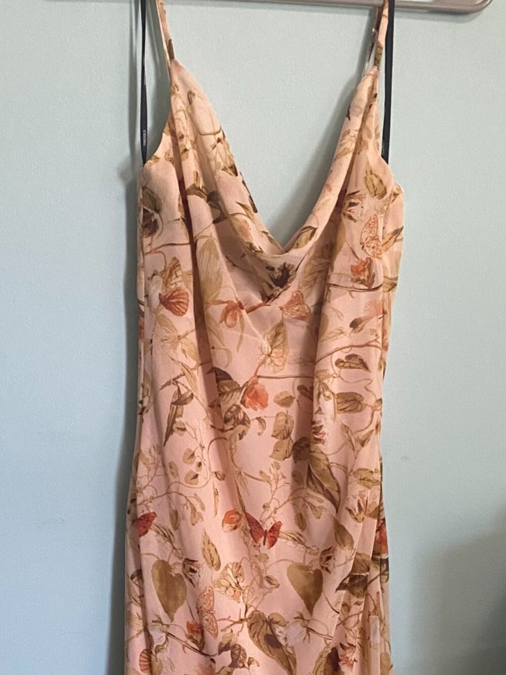 Forever 21 Pink Floral Cowl Neck Dress – Size Large